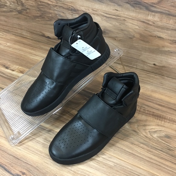 adidas tubular invader strap black leather